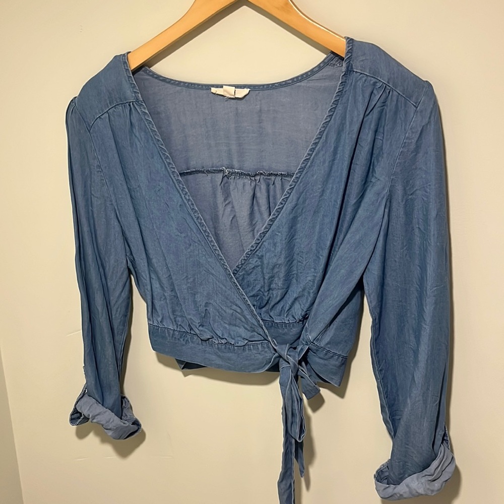 Denim Inspired Crop Top